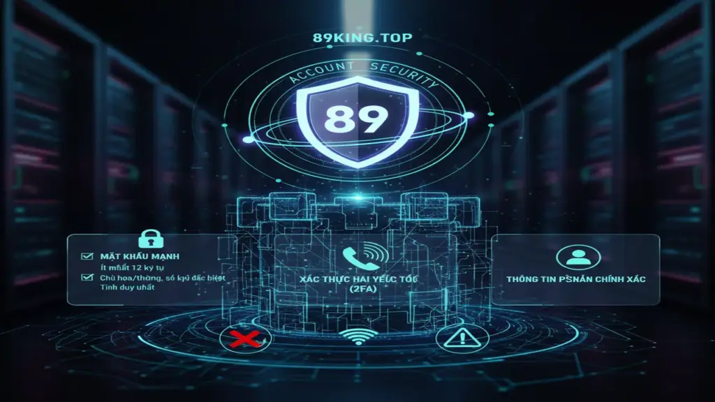 Bảo mật tài khoản cá cược 89King